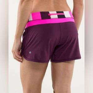 Lululemon Groovy Run Short, 4.5" Inseam, Plum/Raspberry Glo, 12, VEUC